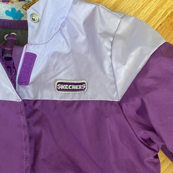 Sketchers rain coat Jacker Size 3T purple patch pockets hooded - Picture 5 of 9